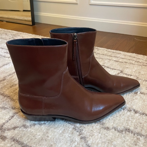 Reformation Dominique Leather Ankle Boots in syrup leather - Picture 7 of 11